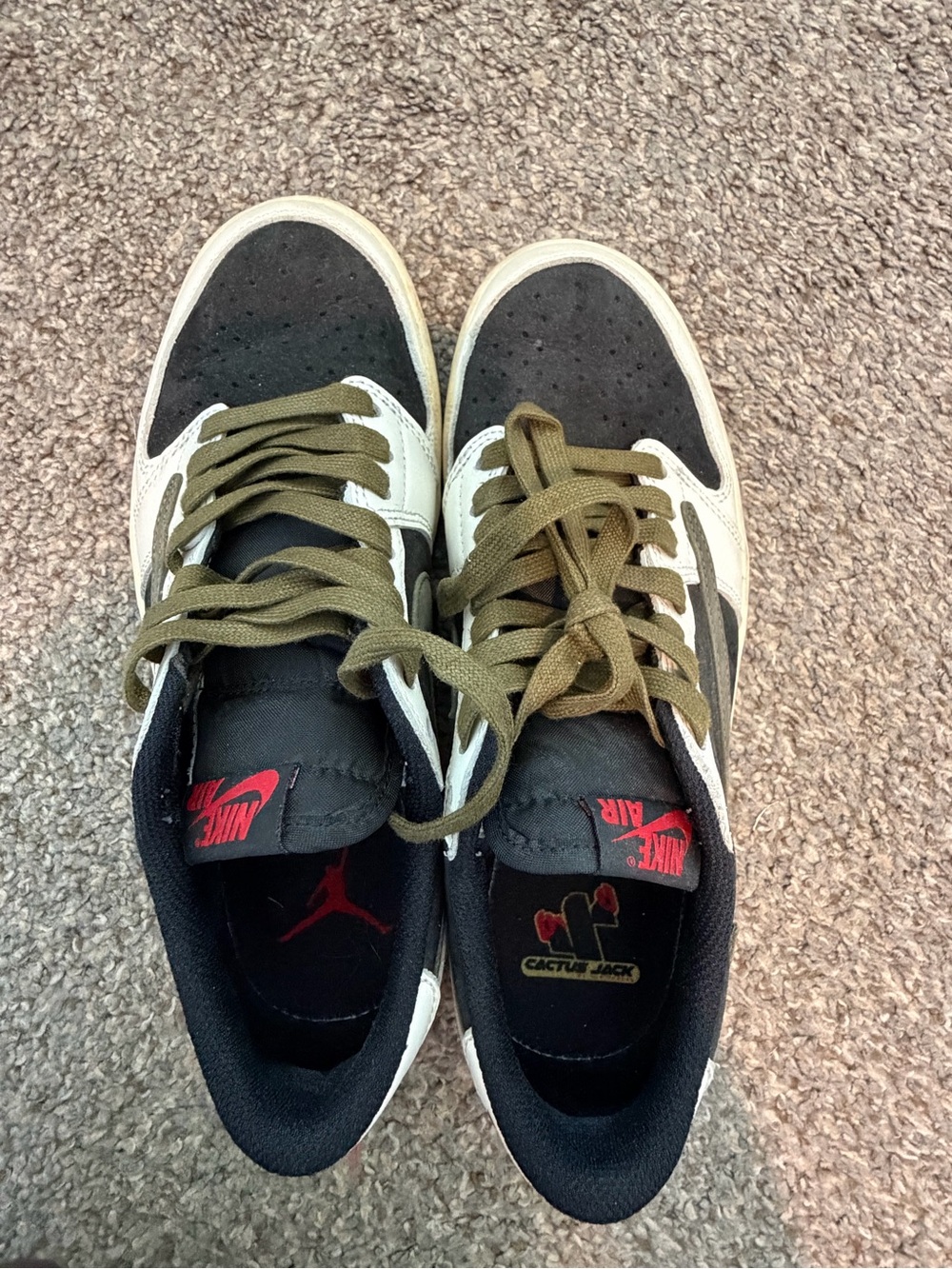 TRAVIS SCOTT, CACTUS JACK Sneakers in Black, White & Olive Drab